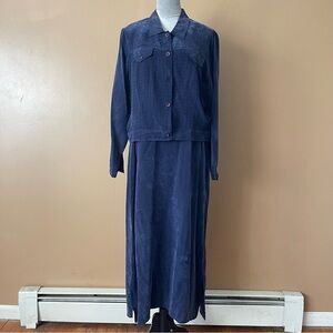 Rabbit Rabbit Rabbit Vintage Navy dress and coat Set size 14 100% rayon